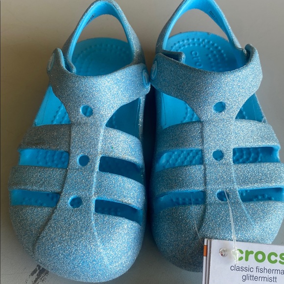 Crocs Kids Classic Fisherman Glittermistt, Size 7 & 8 - Picture 9 of 9